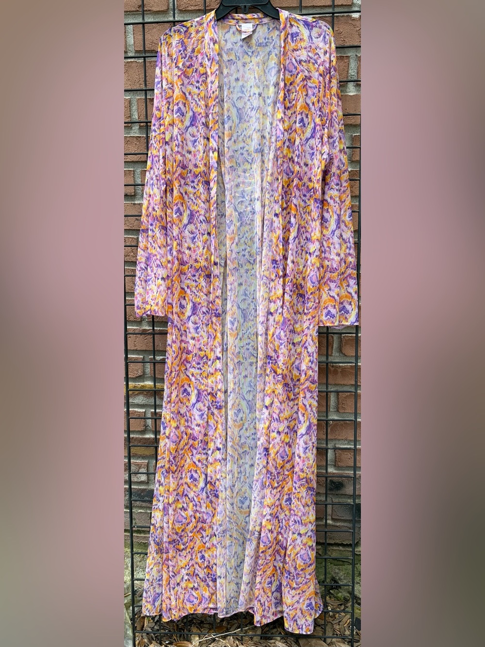 Savage X Fenty Lavender and Yellow Floral Sheer Robe/Duster